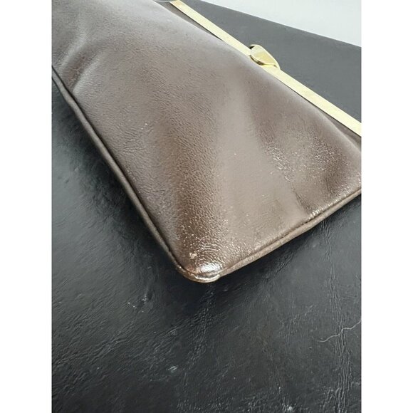 Etra Brown Leather Clutch Shoulder Purse Vintage 1950s - Picture 7 of 16